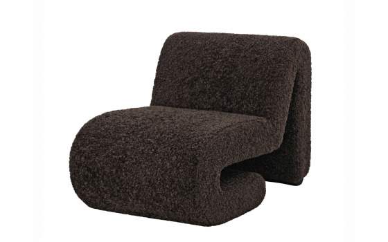 Butaca Sillon Eme Tejido Rizo Largo Marron Serie Adesin