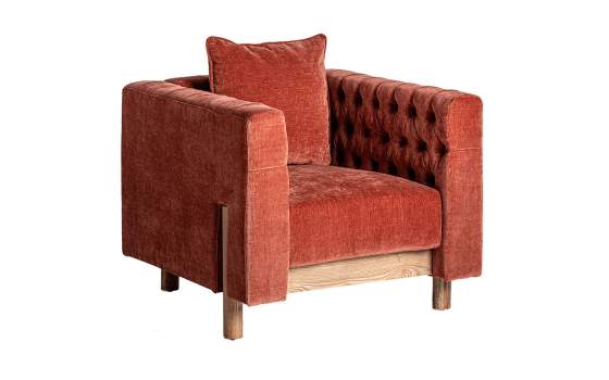 Butaca Sillon Estilo Contemporaneo Tapizado Burdeos Carlton