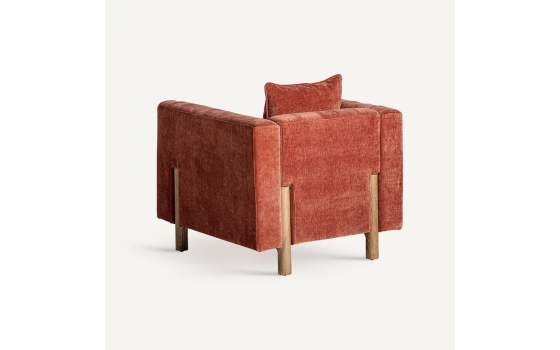 Butaca Sillon Estilo Contemporaneo Tapizado Burdeos Carlton