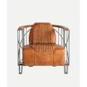 Butaca Sillon Estilo Industrial Piel y Acero  Serie Achaize