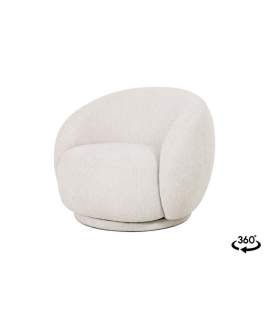 Butaca Sillon Giratorio tapizado Beige Serie Turbon