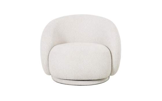 Butaca Sillon Giratorio tapizado Beige Serie Turbon