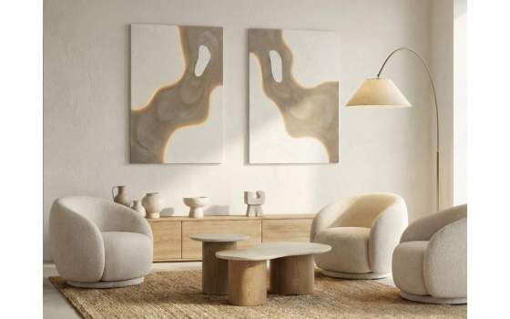 Butaca Sillon Giratorio tapizado Beige Serie Turbon