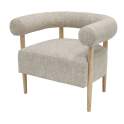 Butaca Sillon Madera y Tapizado Beige Serie Mere