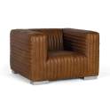 Butaca Sillon Piel Marron Moderno Serie Aikema