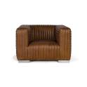 Butaca Sillon Piel Marron Moderno Serie Aikema
