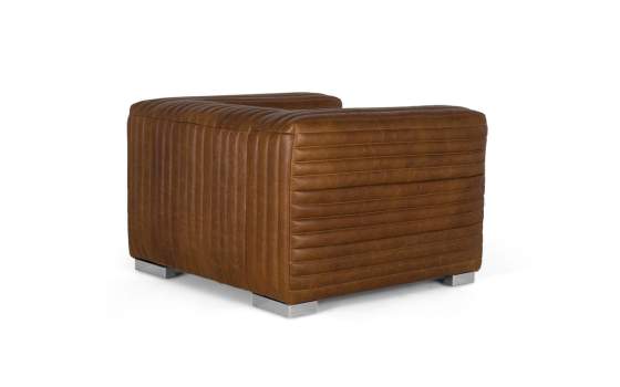Butaca Sillon Piel Marron Moderno Serie Aikema