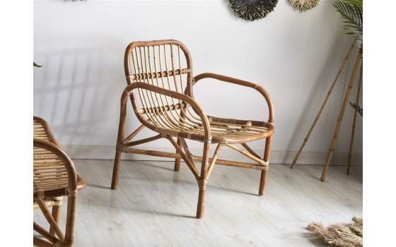 Butaca Sillon Rattan Natural Para Terraza Jardin Serie Aranche