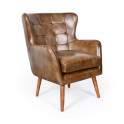 Butaca Sillon Tapizado Piel Vintage Capitone - Serie Bristol