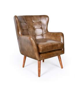Butaca Sillon Tapizado Piel Vintage Capitone - Serie Bristol