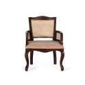 Butaca Sillon Vintage Acacia Nogal Tapizado y Rejilla Allamin