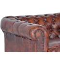 Butaca Sofa Chester Tapizada Cuero Marron Viejo Serie Alinas