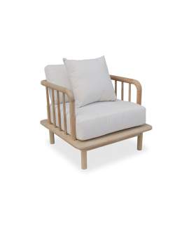Butaca Teca Barrotes Asiento Respaldo Tapizado - Serie Ardey