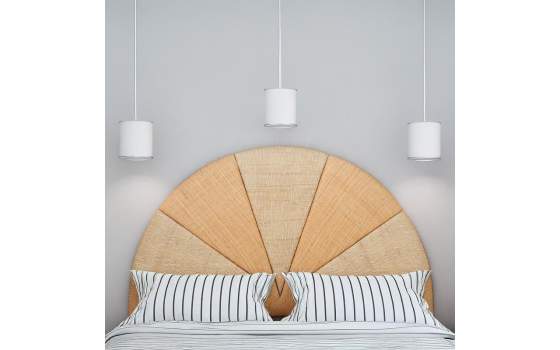 Cabecero 150 Semicircular Acolchado Tejido Rafia Achey