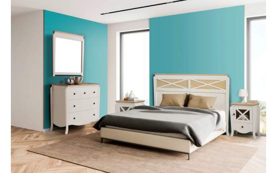 Cabecero Aspas Actual Madera Bicolor Serie Dormitorio Praga