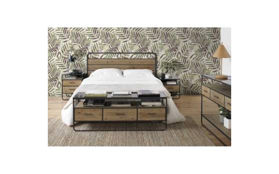 Cabecero cama 150 cm madera y acero