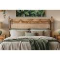 Cabecero Clasico Tallado Cama 150 Madera Teca y Rattan Amoest