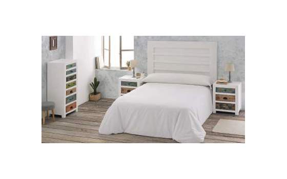 Cabecero Colchon de 150 Reversible Blanco Bicolor Calcuta