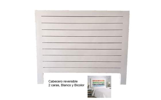 Cabecero Colchon de 150 Reversible Blanco Bicolor Calcuta