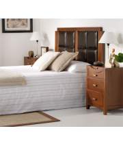 Cabecero Colonial Clasico Matrimonio Madera Piel Serie Amtriain
