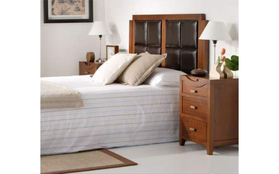 Cabecero Colonial Clasico Matrimonio Madera Piel Serie Amtriain