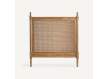 Cabecero Conteporaneo Madera Mango Rejilla Rattan Serie Anargis