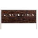 Cabecero de Forja con Tablero de Madera Central Texto Abtat