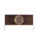 Cabecero de Forja con Tablero de Madera Decorado Mandala Abtat Cabecero de Forja con Tablero de Madera Decorado Mandala Abtat