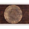 Cabecero de Forja con Tablero de Madera Decorado Mandala Abtat Cabecero de Forja con Tablero de Madera Decorado Mandala Abtat