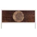 Cabecero de Forja con Tablero de Madera Decorado Mandala Abtat Cabecero de Forja con Tablero de Madera Decorado Mandala Abtat