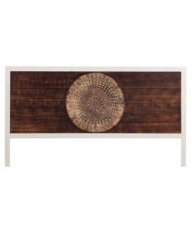 Cabecero de Forja con Tablero de Madera Decorado Mandala Abtat