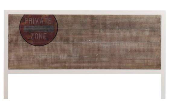 Cabecero de Forja con Tablero de Madera Decorado Zone  Abtat