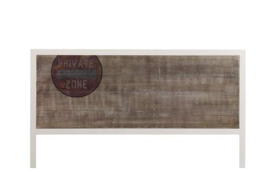 Cabecero de Forja con Tablero de Madera Decorado Zone  Abtat