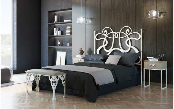 Cabecero de Forja Diseño Actual Con Postes Serie Raissa