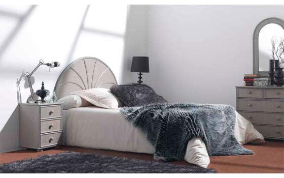 Cabecero Dormitorio de Rattan Semicircular