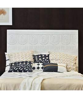 Cabecero Etnico Oriental Tallado Blanco Cama 150 Arkaya