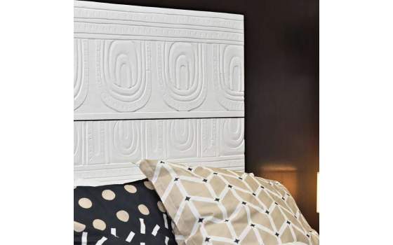 Cabecero Etnico Oriental Tallado Blanco Cama 150 Arkaya