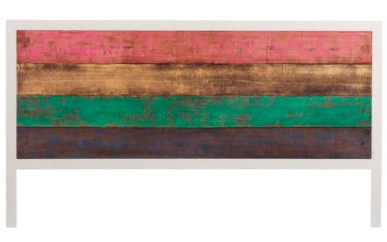 Cabecero Forja con Tablero de Madera Colores Decapados Abtat