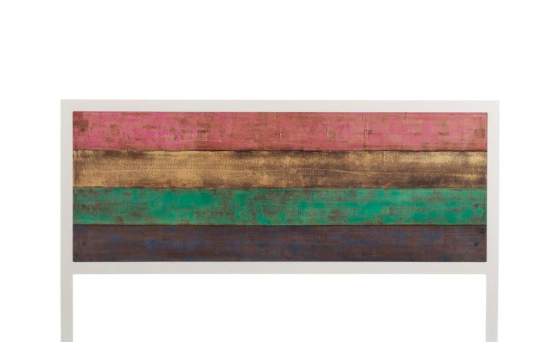 Cabecero Forja con Tablero de Madera Colores Decapados Abtat