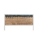Cabecero Forja con Tablero de Madera Decorado Picos Serie Abtat