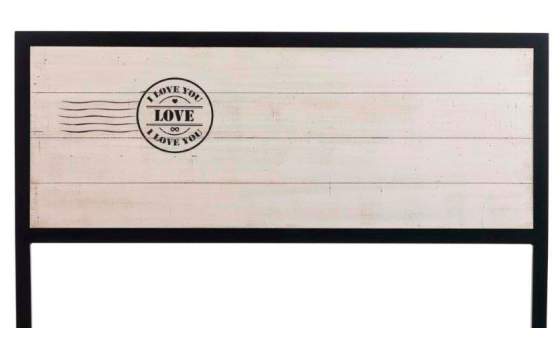 Cabecero Forja Tablero Central Madera Diseño Love Abtat