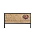 Cabecero Forja Tablero Madera Decorado Flor de Rosa Serie Abtat