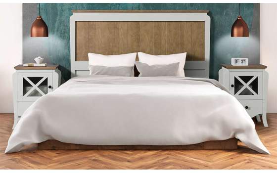 Cabecero Friso Actual Madera Bicolor Serie Dormitorio Praga