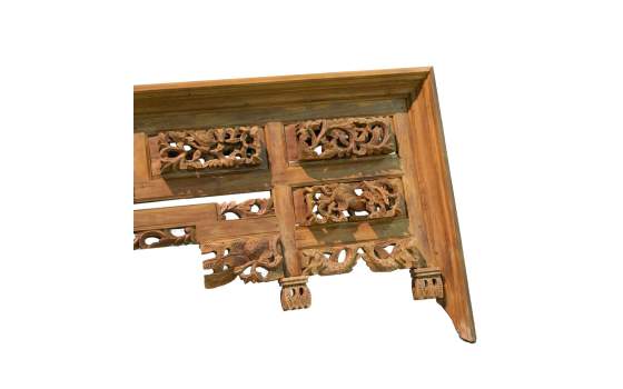 Cabecero Grande  Etnico Madera Tallada Reciclada Atiust