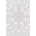Cabecero Juvenil Tallado Mandala Oriental Blanco - Serie Adebas