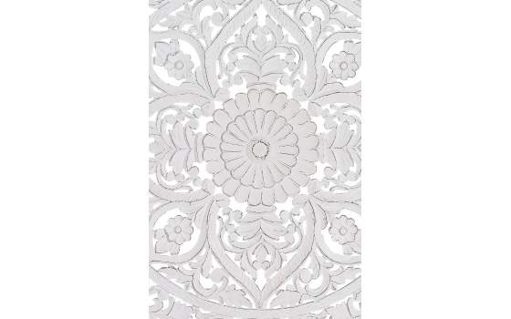 Cabecero Juvenil Tallado Mandala Oriental Blanco - Serie Adebas
