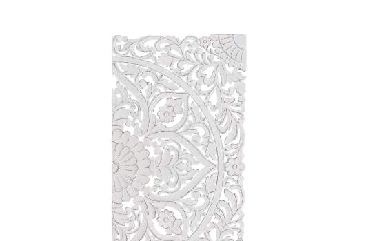 Cabecero Juvenil Tallado Mandala Oriental Blanco - Serie Adebas