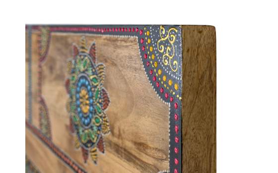 Cabecero Madera Mango Detalles Pintados a Mano Alpuin