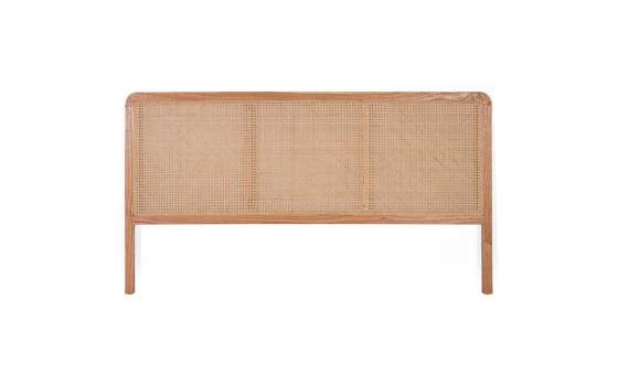 Cabecero Madera y Rejilla Junco Para Colchon de 135 cm Talian