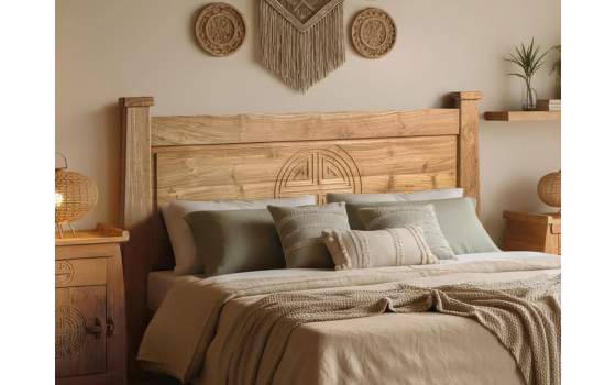 Cabecero Matrimonio Estilo Rustico Tallado Actual Aness